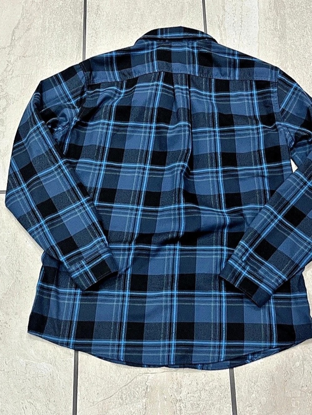 Eddie Bauer Classic Fit Plaid Shirt Plaid Shirt Blue & Black Large - Picture 3 of 11